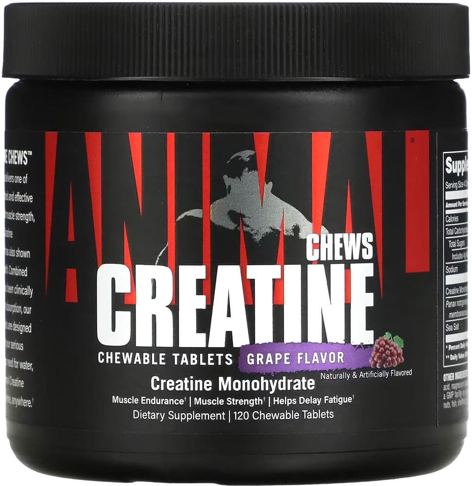 Animal Creatine Chews Sabor Uva (120 Comprimidos Mastigáveis)