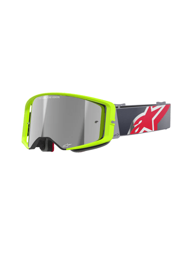 Óculos de Proteção Alpinestars Sptch Corp - Amarelo com Lente Espelhada Vermelha Prateada