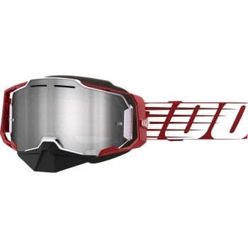 Antiparras 100% Armega Snowmobile 50008 Oversized Deep Red Lente Mirror Silver Flash