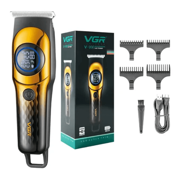 Aparador de Cabelo Voyager Vgr Hair Trimmer V-966 com Acessórios Recarregável Preto/Dourado