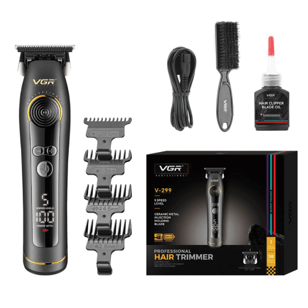 Aparador de Cabelo Voyager Vgr V-299 Hair Trimmer 9000Rpm com Acessórios Recarregável Preto
