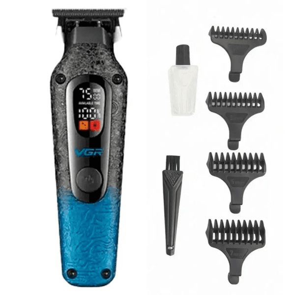 Aparador de Cabelo Voyager Vgr V-879T 7500Rpm Com Acessórios Recarregável Preto/Azul