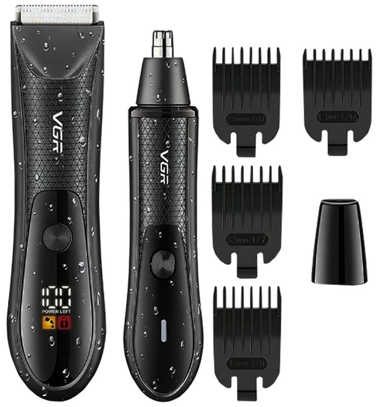 Aparador de Pelos Nasal e Corporal Vgr Voyager V-934 Professional (Kit) - Preto