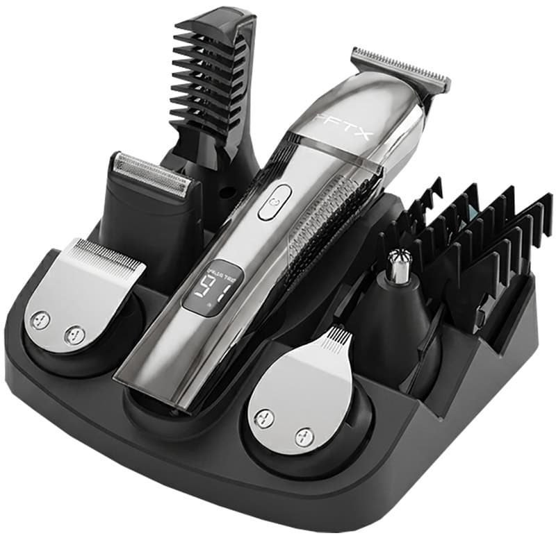 Aparador e Barbeador Ftx Esh-601 Recarregável 20 Em 1 Prateado