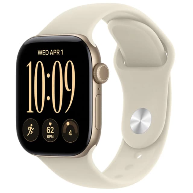 Smartwatch Apple Watch S12 46MM MJEP4LS/A Alumínio Dourado Claro/Pulseira Esportiva Areia M/L