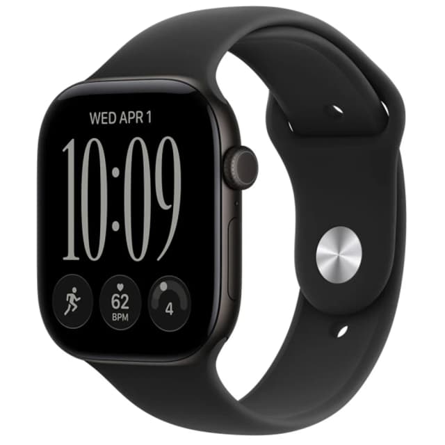 Smartwatch Apple Watch Series 12 46MM GPS MJEL4LS/A Alumínio Preto Pulseira Esportiva Preto-fosco M/G