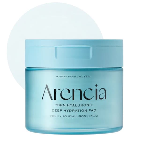 Almofadas de Hidratação Profunda Arencia Pdrn Hyaluronic 90 Pads 200ml