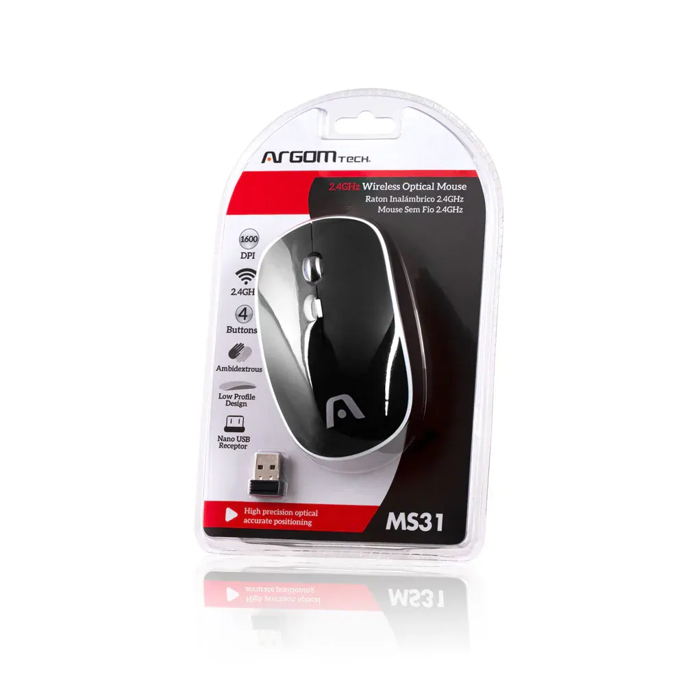 Mouse Sem Fio Argom Ms33 Arg-Ms-0033BK Preto
