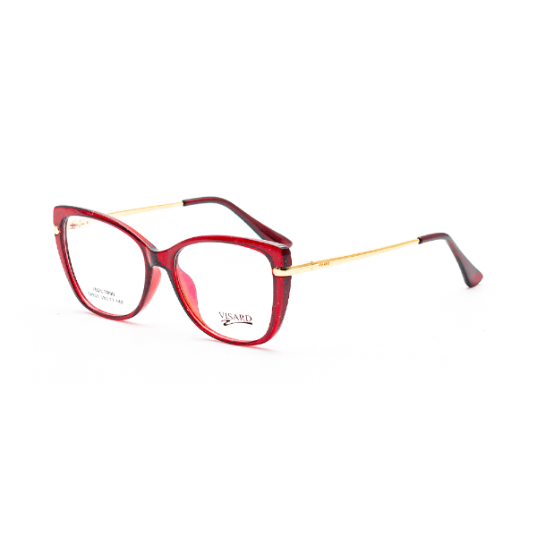 Armação para Óculos de Grau Visard 68203 C-7 Tam. 53-17-142MM Vermelho/Dourado
