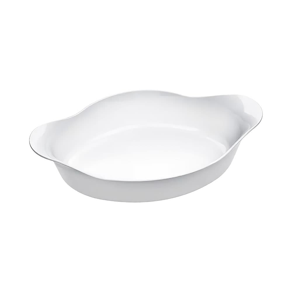 Assadeira Oval de Vidro Marinex Opaline 600ml Branca