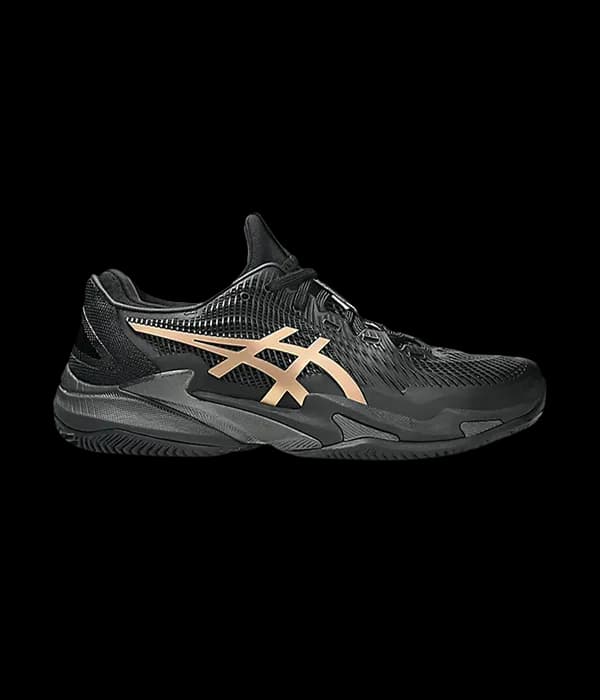 Tênis Asics Court Ff 3 Novak Clay Night Energy Preto Dourado Us 9