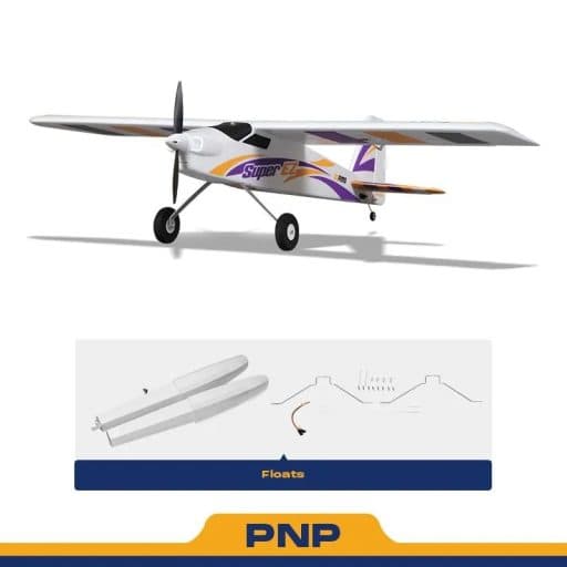Avião Fms Super Ez V4 1.22M Pnp com Flutuadores, Reflex V3