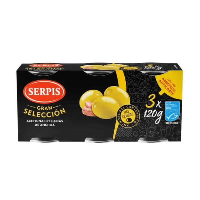 Azeitonas Recheadas com Anchova Serpis Lata 120G