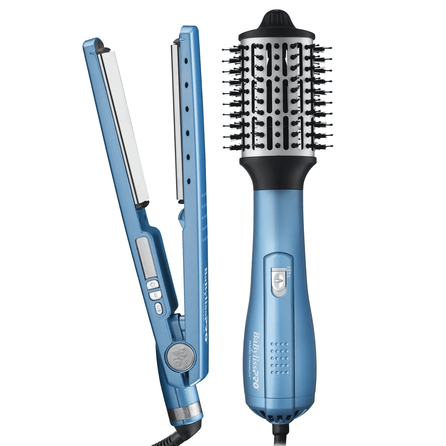 Ferramentas Babylisspro Kit Nano Titanium BNTPP91UZ Cepillo/secador/planchita Azul