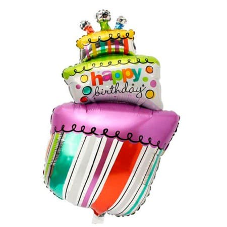 Balão Metalizado para Festa Bolo Happy Birthday Ysbly319 Grande