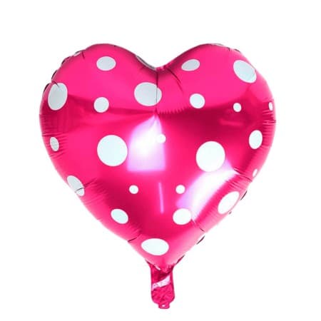 Balão para Festa Cora Pink com Bolinhas Brancas