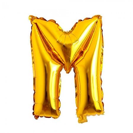Balão para Festas Letra M Dourado T16