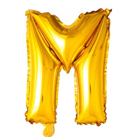 Balão para Festas Letra M Dourado T32