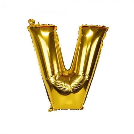 Balão Letra V Dourado T16