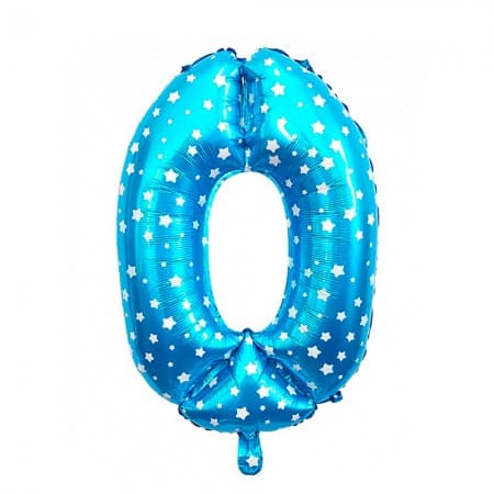 Balão para Festas Número 0 Azul T16