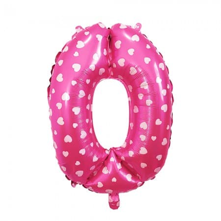 Balão para Festas Número 0 Rosa T16