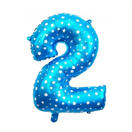 Balão para Festas Número 2 Azul T16