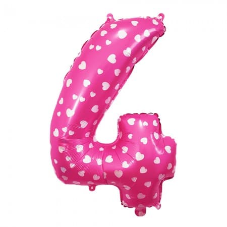 Balão para Festas Número 4 Rosa T32
