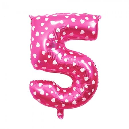 Balão para Festas Número 5 Rosa T16