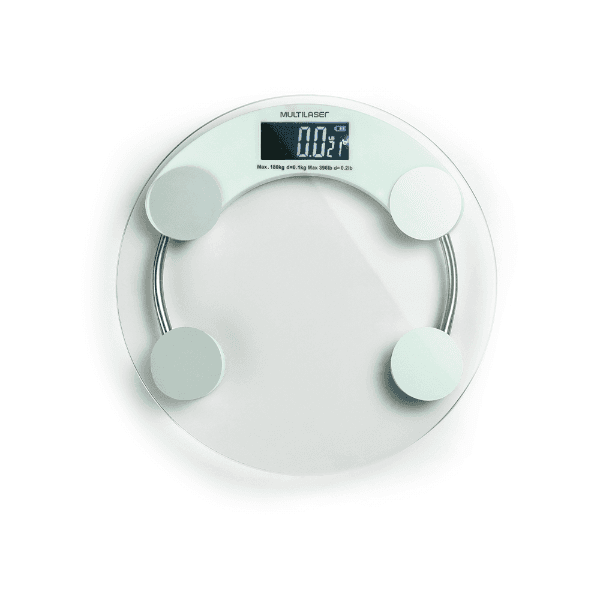 Balança Digital Multilaser Hc039 para Peso Corporal Suporta Até 180KG Vidro Transparente
