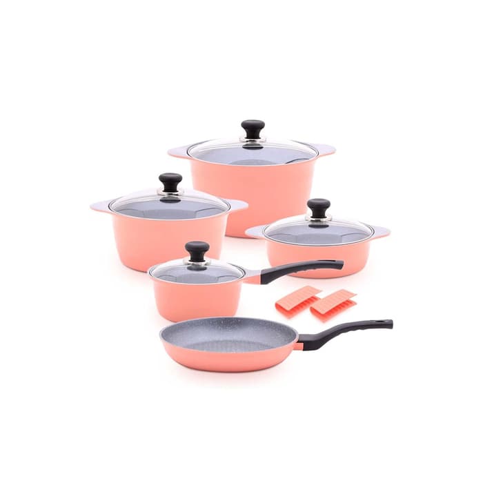 Conjunto de Panelas Balzano 10 Peças Rosa