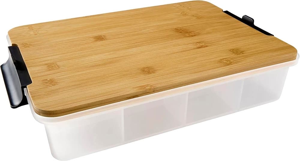 Bandeja com Tampa de Bambu 19.8 X 32.2Cm Snacklebox Farberware