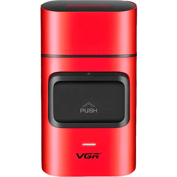 Barbeador Elétrico Vgr Voyager V-307 9000Rpm 2000Mah Recarregável Com Acessórios Vermelho