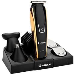 Barbeador Mox Mo-Aft08 Recarregável Bivolt Preto Dourado (8 Em 1)