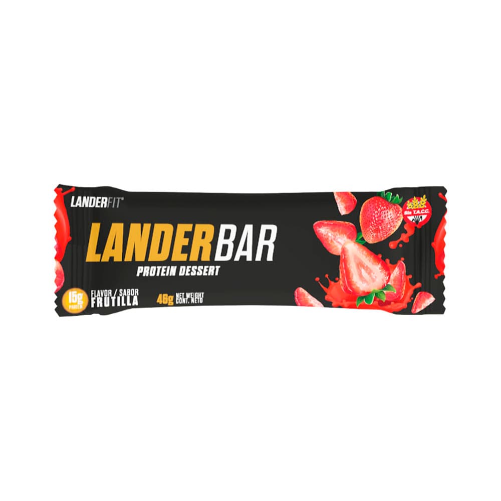 Barra de Proteína Landerfit Landerbar Protein Dessert Frutilla 46G
