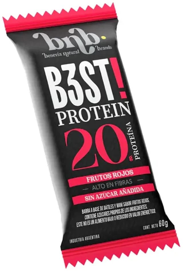 Barra de Proteína Natural Bars B3st | Frutas Vermelhas - 60G