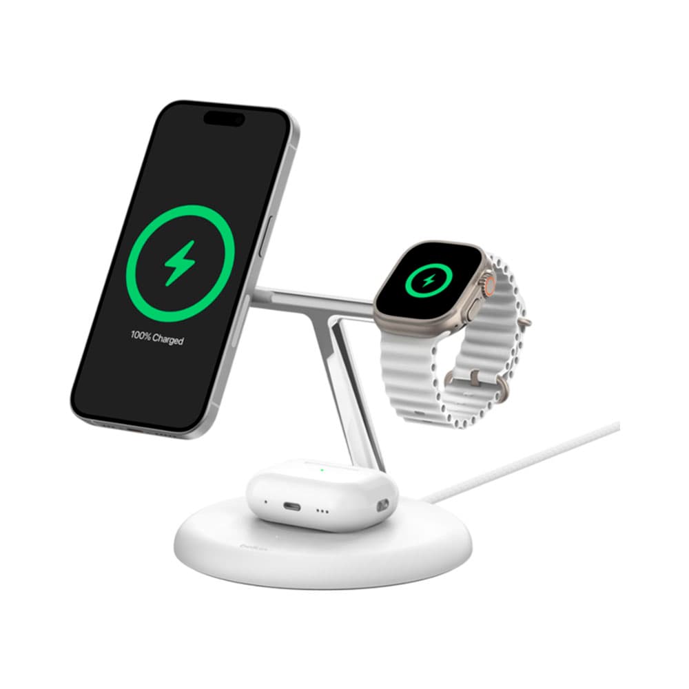 Base de Carga Sem Fio Belkin Wiz023vf 3 Em 1 Branco