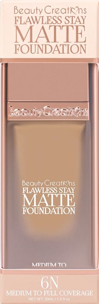 Base Líquida Beauty Creations Flawless Stay Matte Foundation 6N - 30mL