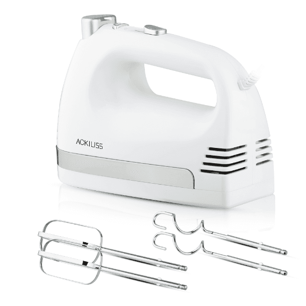 Batedeira Elétrica Ackiliss Acl-6658 600W 5 Velocidades + Turbo 220-240V ~ 50/60Hz Branco