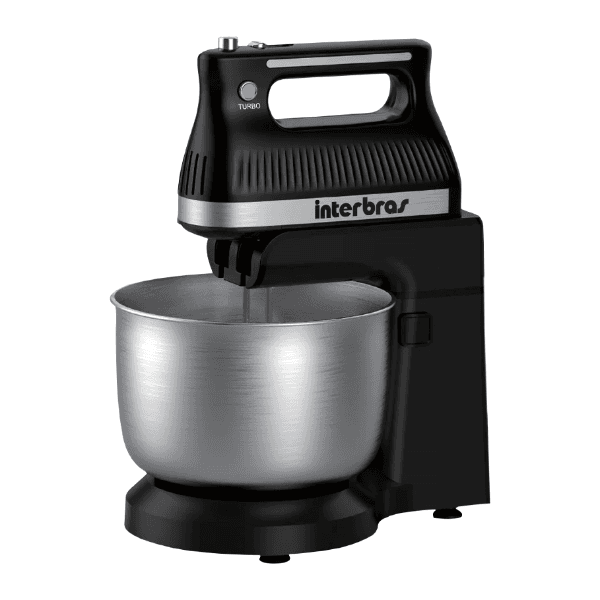 Batedeira Elétrica Interbras B30BR 3.5 Litros 5 Velocidades 250W 110V Preto/Inox
