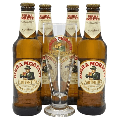 Cerveja Italia Birra Moretti Kit 4x330ml + Copo