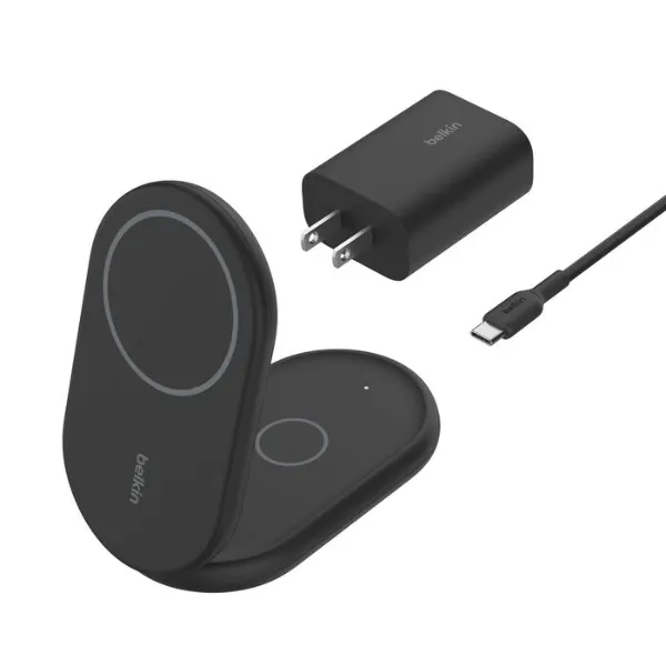 Carregador Sem Fio Dobrável 2 Em 1 Belkin WIZ028VF Preto