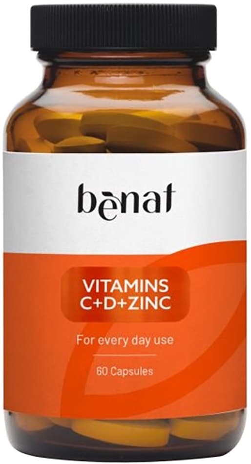Benat Vitamina C + D + Zinco (60 Cápsulas)