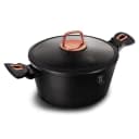 Panela Berlingerhaus com Tampa 24CM Preta/Rosa