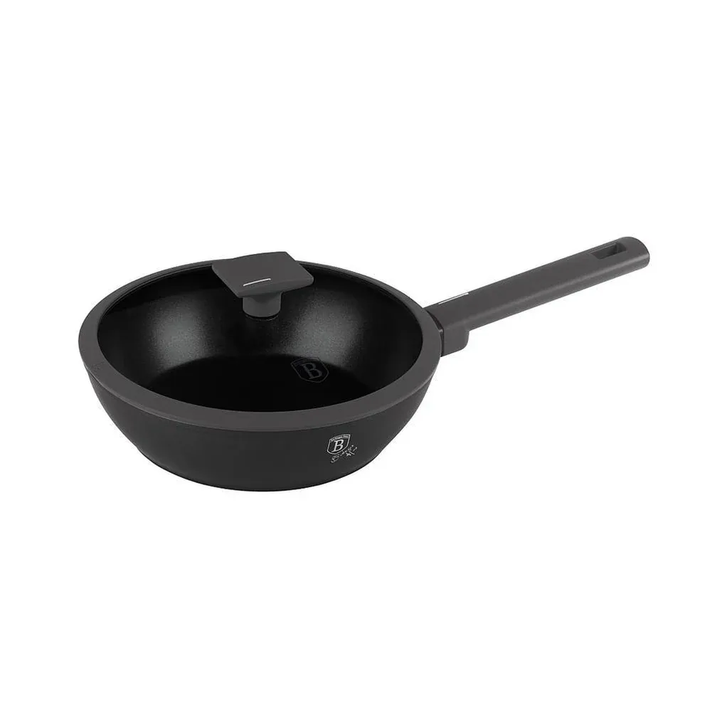 Frigideira Profunda Berlingerhaus Coleção Anthracite 24CM com Tampa