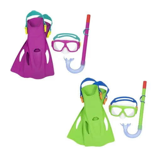Kit de Mergulho Bestway Explora Máscara + Snorkel + Aletas 7+