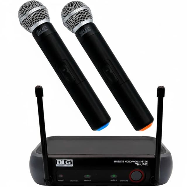 Microfone Sem Fio Blg Tm-Uf02 2MIC/UHF Preto