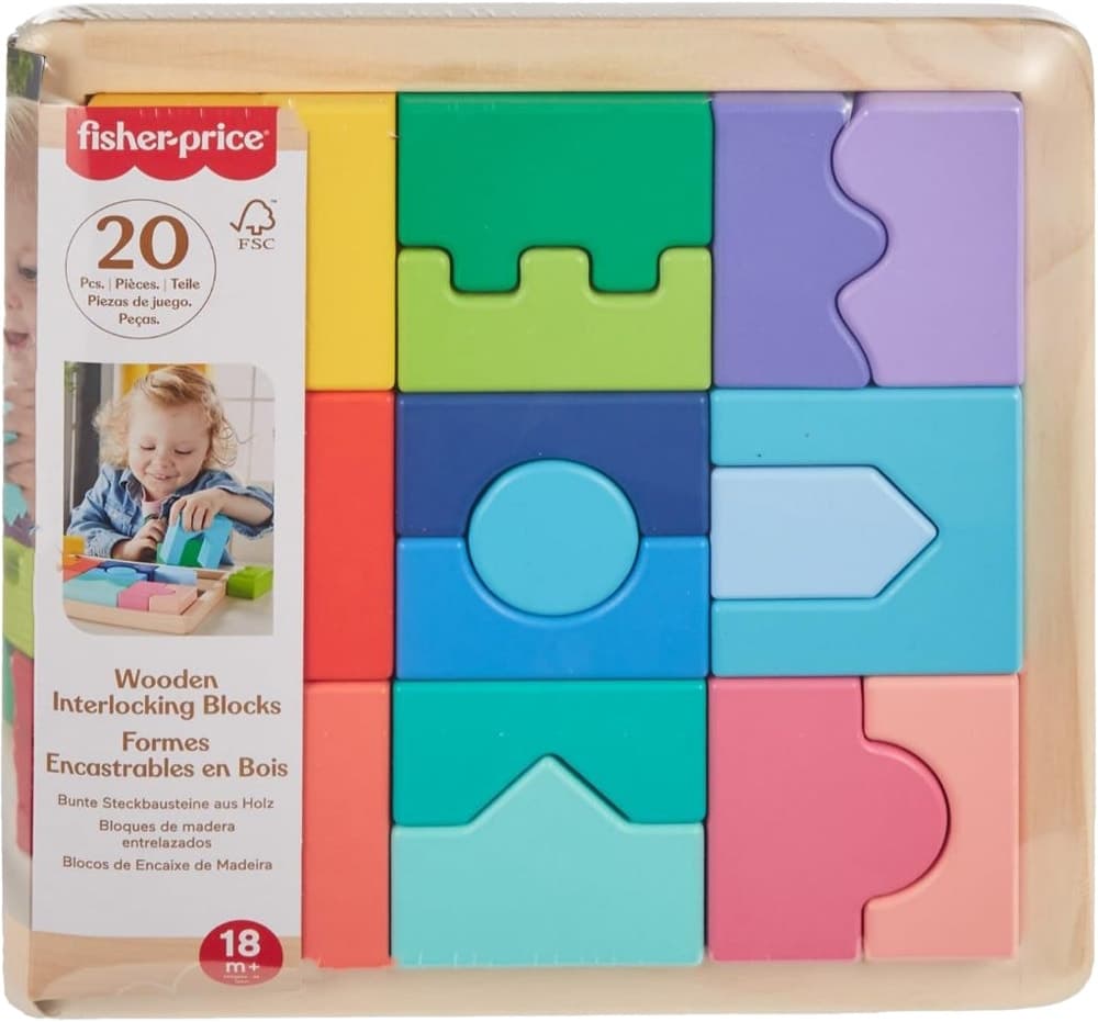 Bloco de Encaixe de Madeira Fisher-Price Hxt95