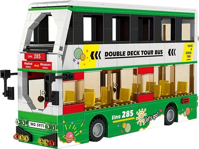 Blocos de Montar Ônibus Intercity Double Deck Wange - 5971 (456 Peças)