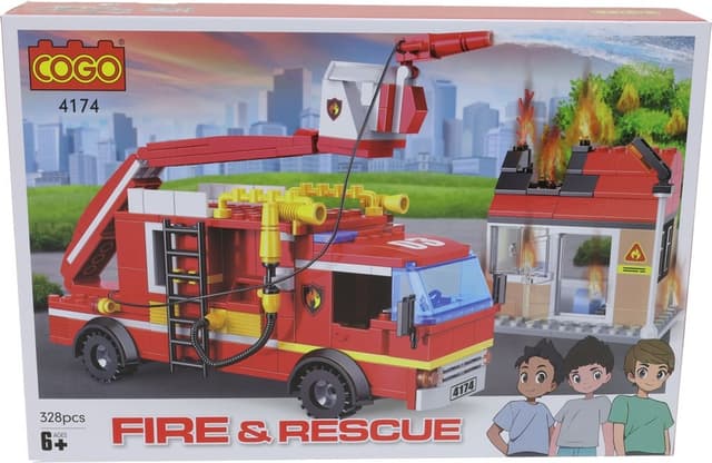 Blocos de Montar Cogo City Bombeiro Sprinker - 4174 (328 Peças)