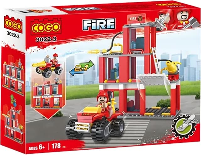 Blocos de Montar Cogo Corpo de Bombeiros 3022-2 Em 1 (178 Peças)